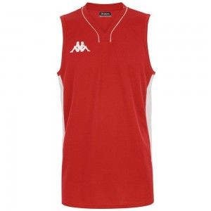 Kids' Kappa 4 Basket Cairo Tank Top Red | 263701-RJU