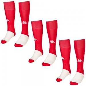 Kids' Kappa 4 Football Wulgar 3pack Socks Red | 598216-SGK