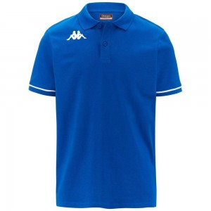 Kids' Kappa 4 Training Barli Polo Shirt Blue | 249705-NTG