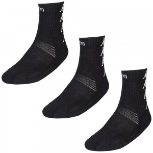 Kids' Kappa 4 Training Eleno 3pack Socks Black | 687340-SNJ