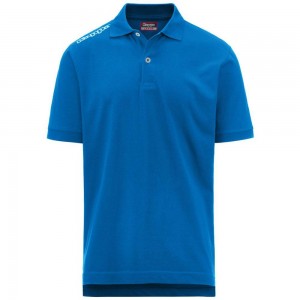 Kids' Kappa 4 Training Polo Mss Polo Shirt Blue | 617908-MUC