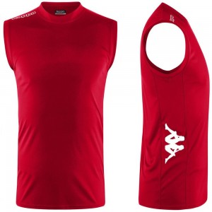 Kids' Kappa 4 Volley Aston Tank Top Red | 824067-GSU