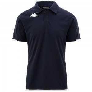 Kids' Kappa Kombat Abiacy Polo Shirt Blue | 972835-KWG