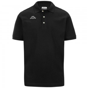 Kids' Kappa Logo Holiver Mss Polo Shirt Black | 750628-KMD