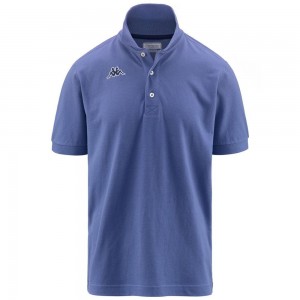 Kids' Kappa Logo Holiver Mss Polo Shirt Blue | 038461-DHA