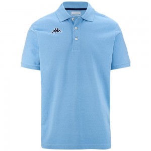 Kids' Kappa Logo Holiver Mss Polo Shirt Blue | 243718-XHK