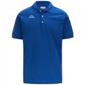 Kids' Kappa Logo Holiver Mss Polo Shirt Blue | 542173-IOE