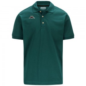 Kids' Kappa Logo Holiver Mss Polo Shirt Green | 416598-IMB