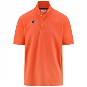 Kids' Kappa Logo Holiver Mss Polo Shirt Orange | 075682-DGV