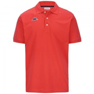 Kids' Kappa Logo Holiver Mss Polo Shirt Red | 912803-GEY