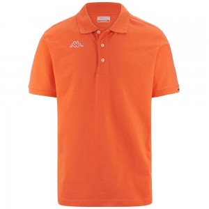 Kids' Kappa Logo Maltaxita Mss Polo Shirt Orange | 621507-JKT