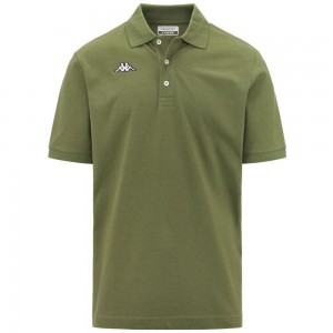 Kids' Kappa Logo Sharas Mss Polo Shirt Green | 156249-ENX