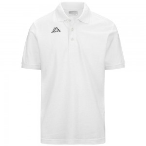 Kids' Kappa Logo Sharas Mss Polo Shirt White | 215904-PLM