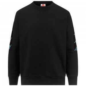 Men Kappa 222 Banda 10 Eniko Sweater Black | 391476-YJP