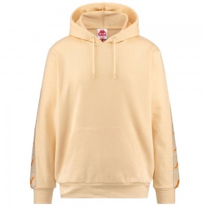 Men Kappa 222 Banda 10 Lirt Hoodie Beige | 318790-UPA