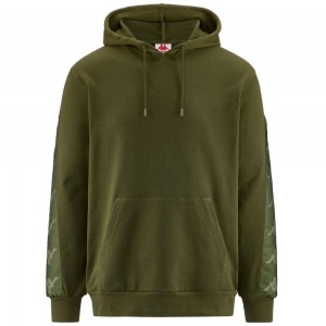 Men Kappa 222 Banda 10 Lirt Hoodie Green | 728103-BVT