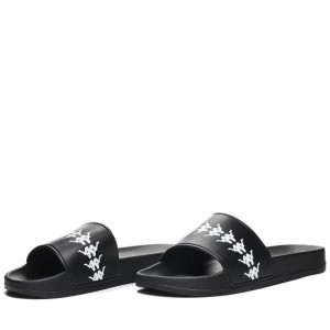 Men Kappa 222 Banda Adam 4 Flip Flops Black | 862751-AJF