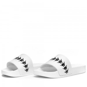 Men Kappa 222 Banda Adam 4 Flip Flops White | 538742-QNX