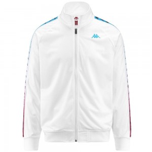 Men Kappa 222 Banda Anniston Degrade Jacket White | 691235-GCV