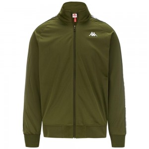 Men Kappa 222 Banda Anniston Graphiktape Jacket Green | 295861-QHO