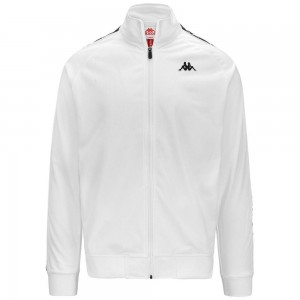 Men Kappa 222 Banda Anniston Slim Jacket White | 213586-QOI