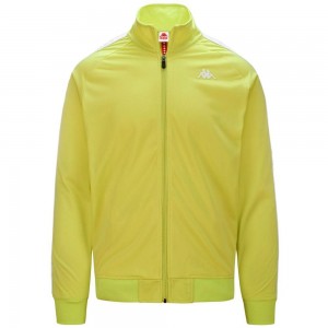 Men Kappa 222 Banda Anniston Slim Jacket Yellow | 813750-BZC