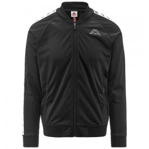 Men Kappa 222 Banda Bomber Slim Jacket Black | 904326-OXP