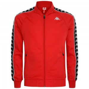 Men Kappa 222 Banda Bomber Slim Jacket Red | 185406-DVR