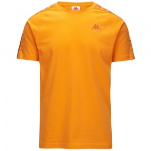 Men Kappa 222 Banda Coen Slim T-Shirt Yellow | 713890-IUM