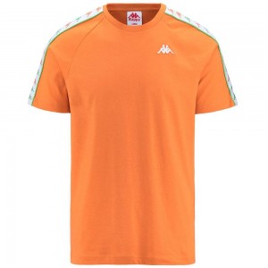 Men Kappa 222 Banda Coeni Slim T-Shirt Orange | 169024-BIT