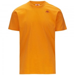 Men Kappa 222 Banda Gasper T-Shirt Yellow | 758319-FWS