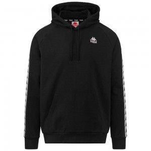 Men Kappa 222 Banda Hurry Hoodie Black | 054261-CAY