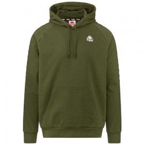 Men Kappa 222 Banda Hurry Hoodie Green | 687340-FNQ