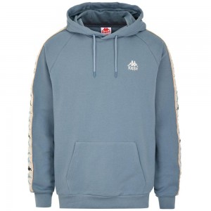 Men Kappa 222 Banda Hurryo Hoodie Blue | 850421-WOF