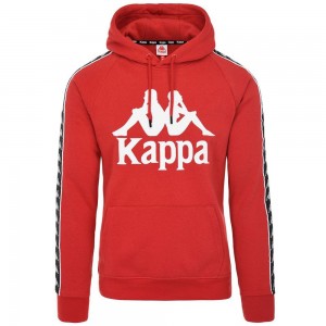 Men Kappa 222 Banda Hurtado Hoodie Red | 389046-YPD