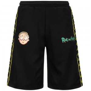 Men Kappa 222 Banda Myo Warner Bros Shorts Black | 537041-LSC