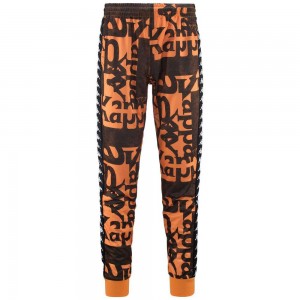 Men Kappa 222 Banda Rastoria Graphik Slim Pants Orange | 704132-MBA