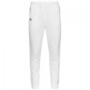 Men Kappa 222 Banda Rastoria Graphiktape Pants White | 356087-EDF