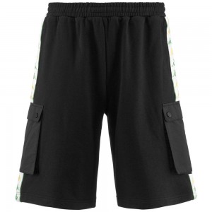 Men Kappa 222 Banda Sancio Shorts Black | 607348-CBO