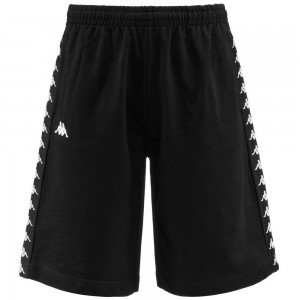 Men Kappa 222 Banda Treads Shorts Black | 510382-MTU