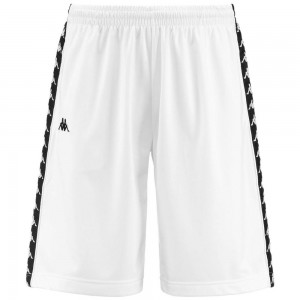 Men Kappa 222 Banda Treadwellz Shorts White | 821430-CTQ