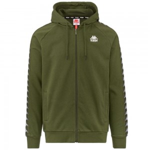 Men Kappa 222 Banda Zamin 2 Hoodie Green | 690748-SJZ