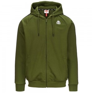 Men Kappa 222 Banda Zamin 2 Hoodie Green | 375190-FBL