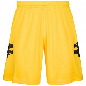 Men Kappa 4 Football Blixo Shorts Yellow | 518209-GMU