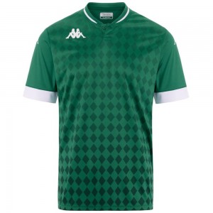 Men Kappa 4 Football Bofi Jersey Green | 512079-LIE