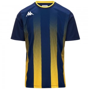 Men Kappa 4 Football Bugo Jersey Navy | 675832-DRB