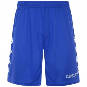 Men Kappa 4 Football Curchet Shorts Blue | 628915-LHA