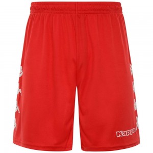 Men Kappa 4 Football Curchet Shorts Red | 587031-WTJ