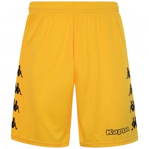 Men Kappa 4 Football Curchet Shorts Yellow | 045196-ZTU