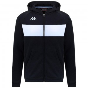 Men Kappa 4 Football Dacciozi Hoodie Black | 235718-FOS